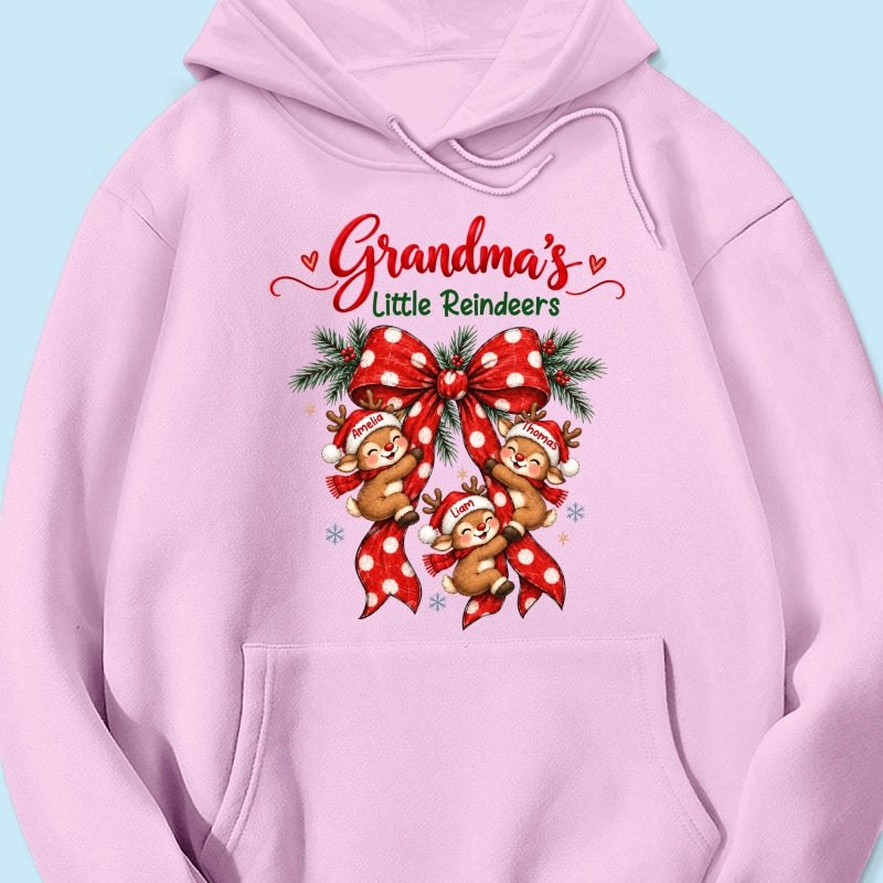 Grandma's Reindeer Christmas Bow - Personalized Shirt - Christmas Gift for Grandma, Trendy Cozy Sweatshirt for Grandma