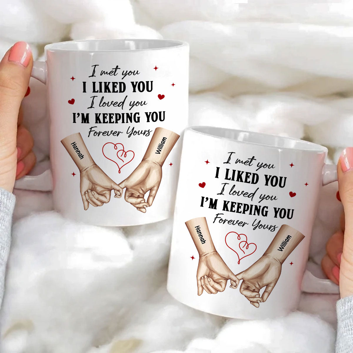 Personalized Couple Pinky Promise Hands,  Gift, Anniversary Gift for Couples