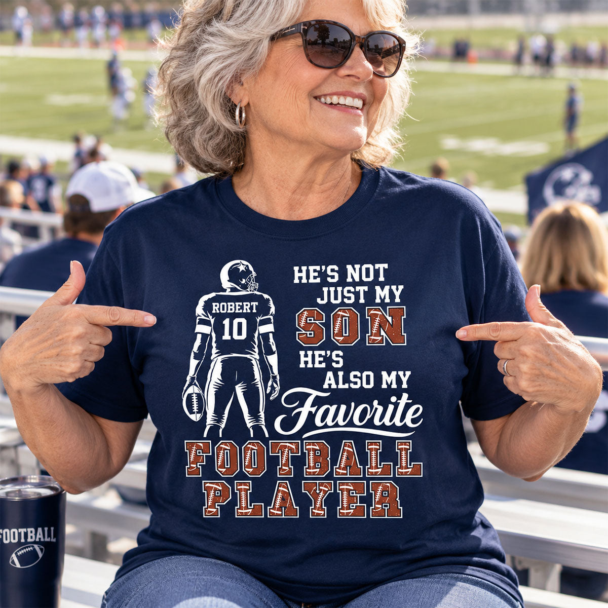 My Favorite Football Player - Personalized Shirt - Custom Game Day Shirt for Football Mom, Grandma, Girlfriend
