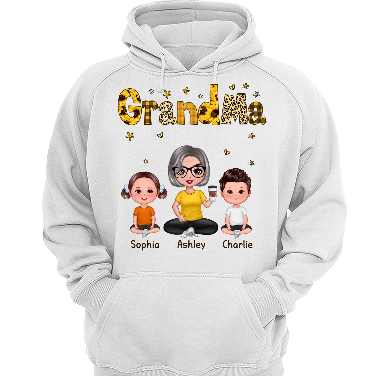 Doll Grandma Grankids Yellow Pattern Personalized Shirt