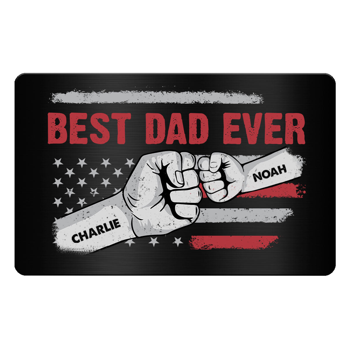Best Dad Grandpa Ever Flag Punch Hand Wallet Insert Personalized Metal Wallet Card