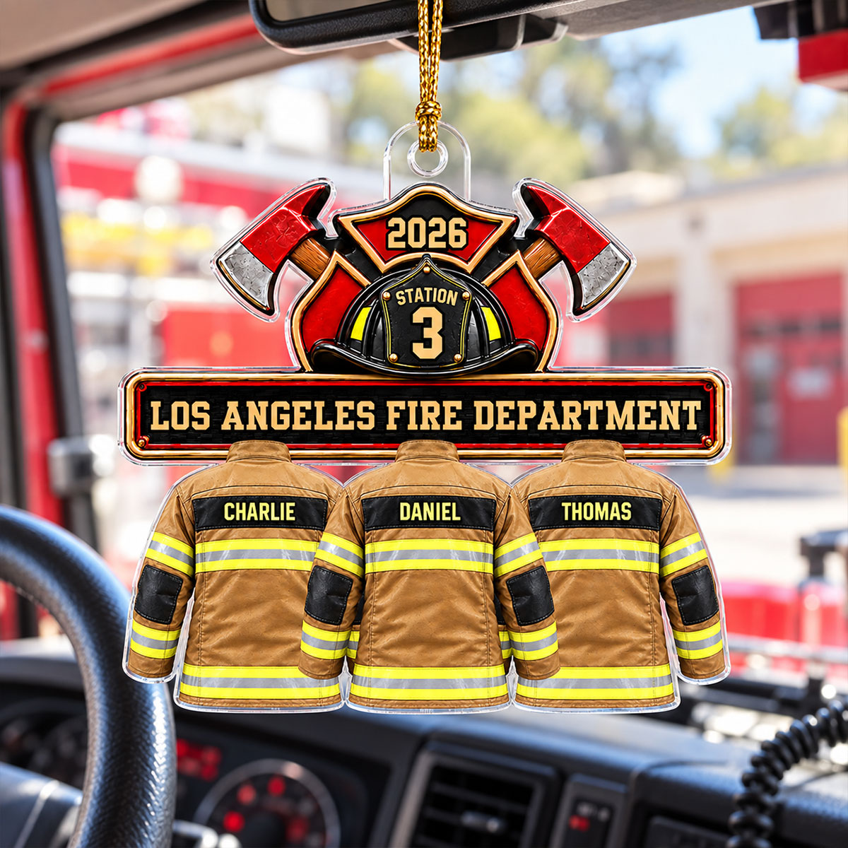 Firefighter Group Squad And Team - Personalized Acrylic Ornament - Christmas Gift For Firefighter Squad, Station, Department