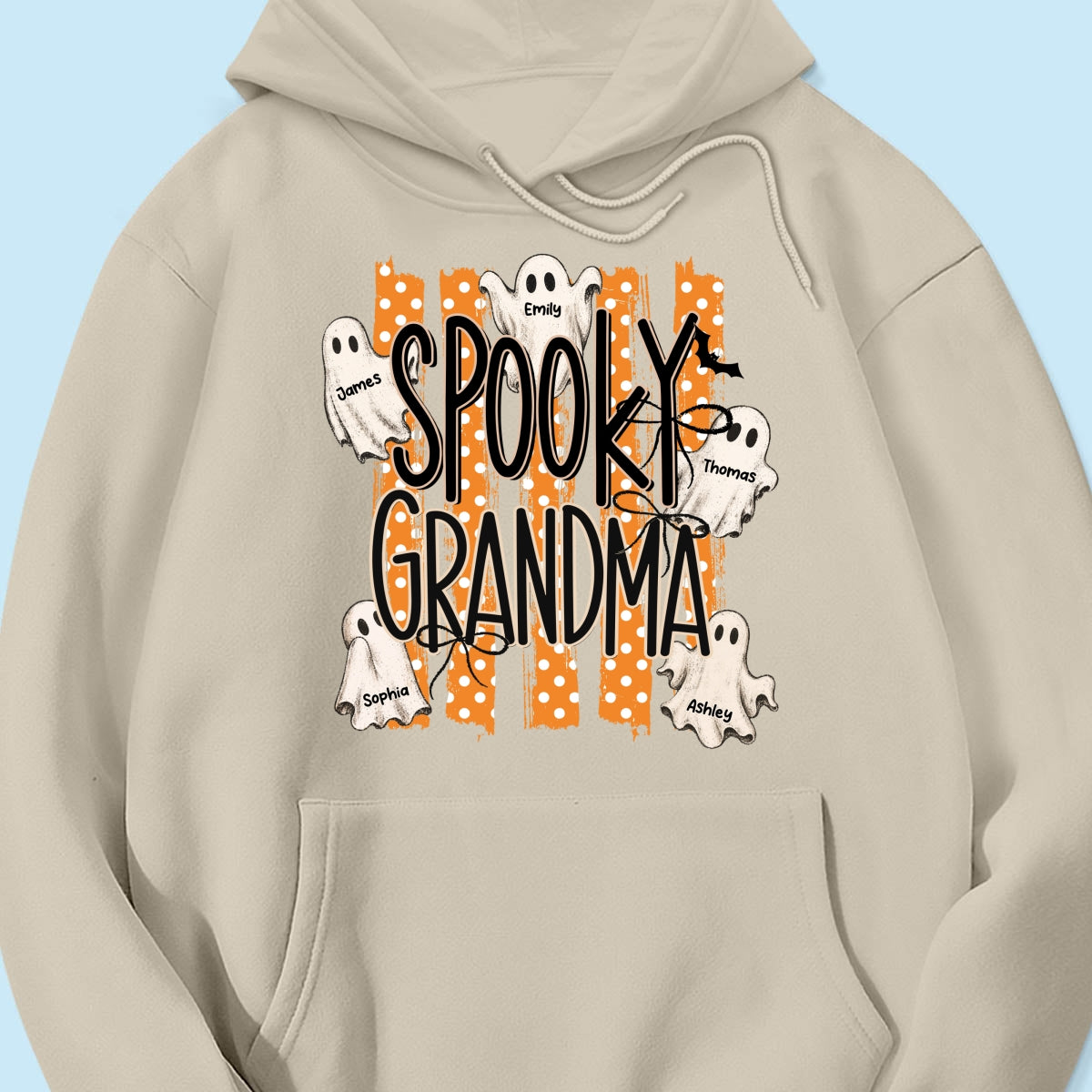 Spooky Grandma Striped Halloween Ghosts - Personalized Shirt
