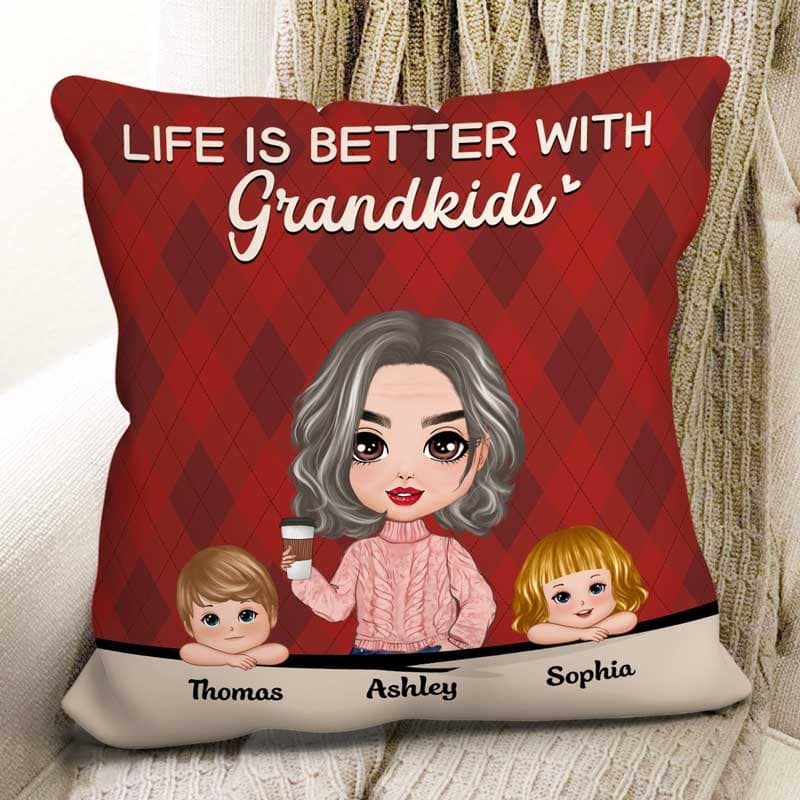 Grandma Life Better With Grandkids Personalized Pillow