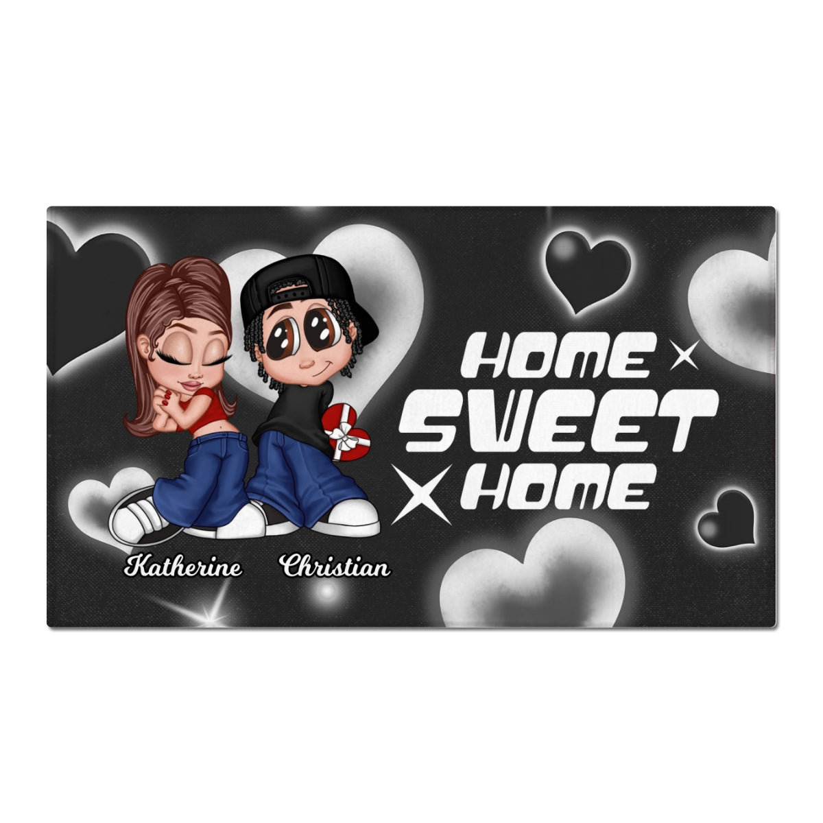 Y2K Couple Gift For Him For Her Personalized Doormat