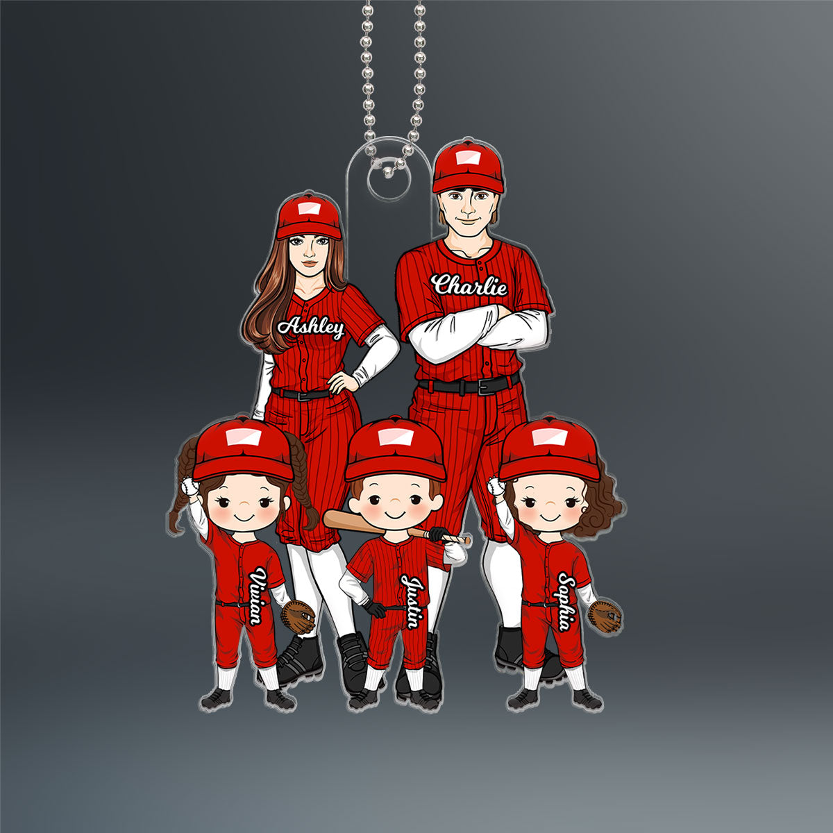 Baseball Family Personalized Car Hanger Acrylic Ornament
