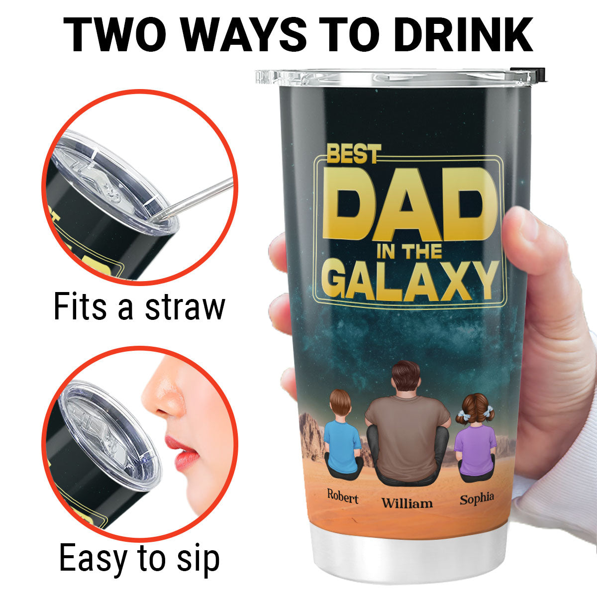 Best Dad In The Galaxy Personalized Tumbler