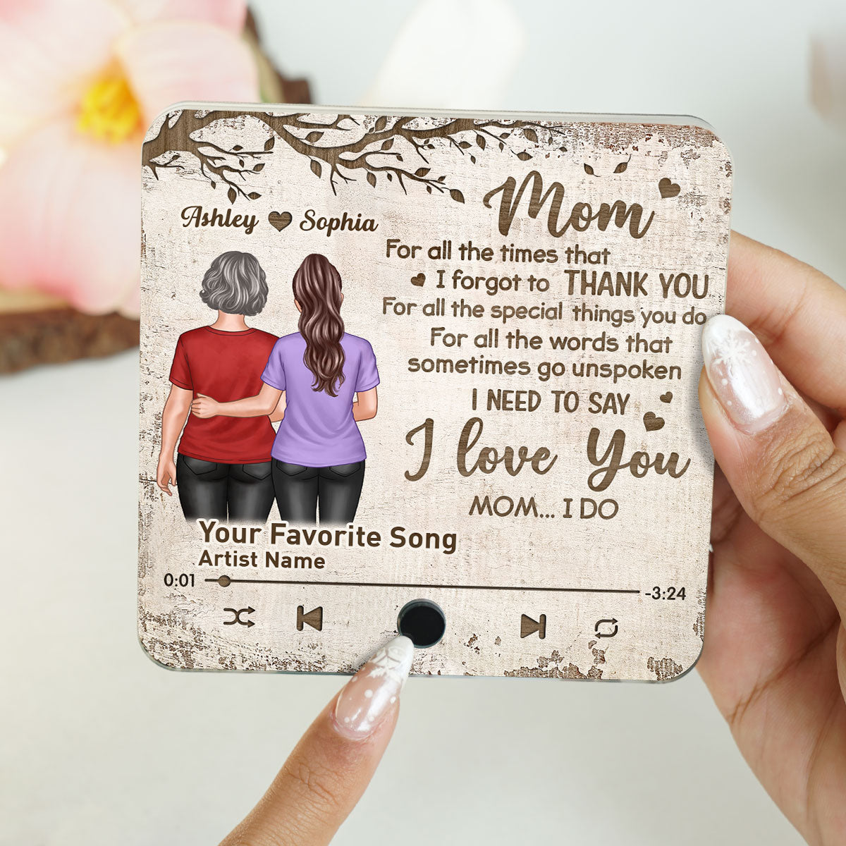 To My Dear Mom Our Song Gift From Daughter Personalized Music Fridge Magnet