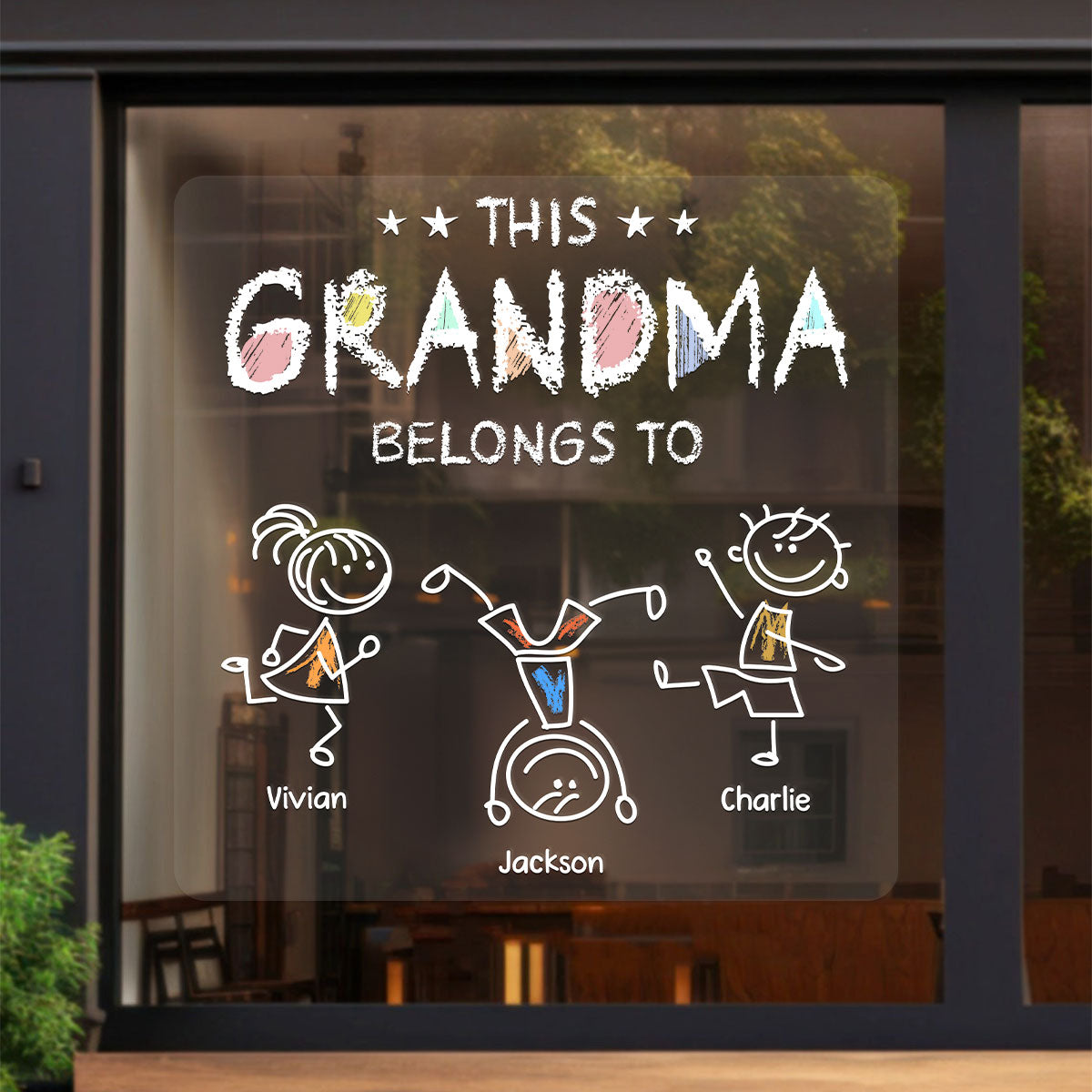 This Grandma Belongs To Crayon Kids Decor On Car Fridge Window Personalized Decal