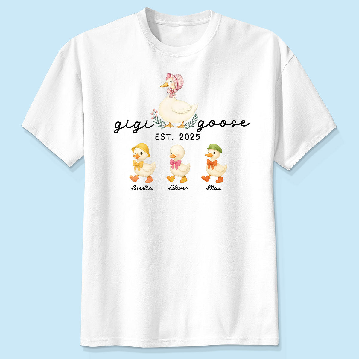 Mama Goose Grandma Goose And Kids Est Year Personalized Shirt, Gift