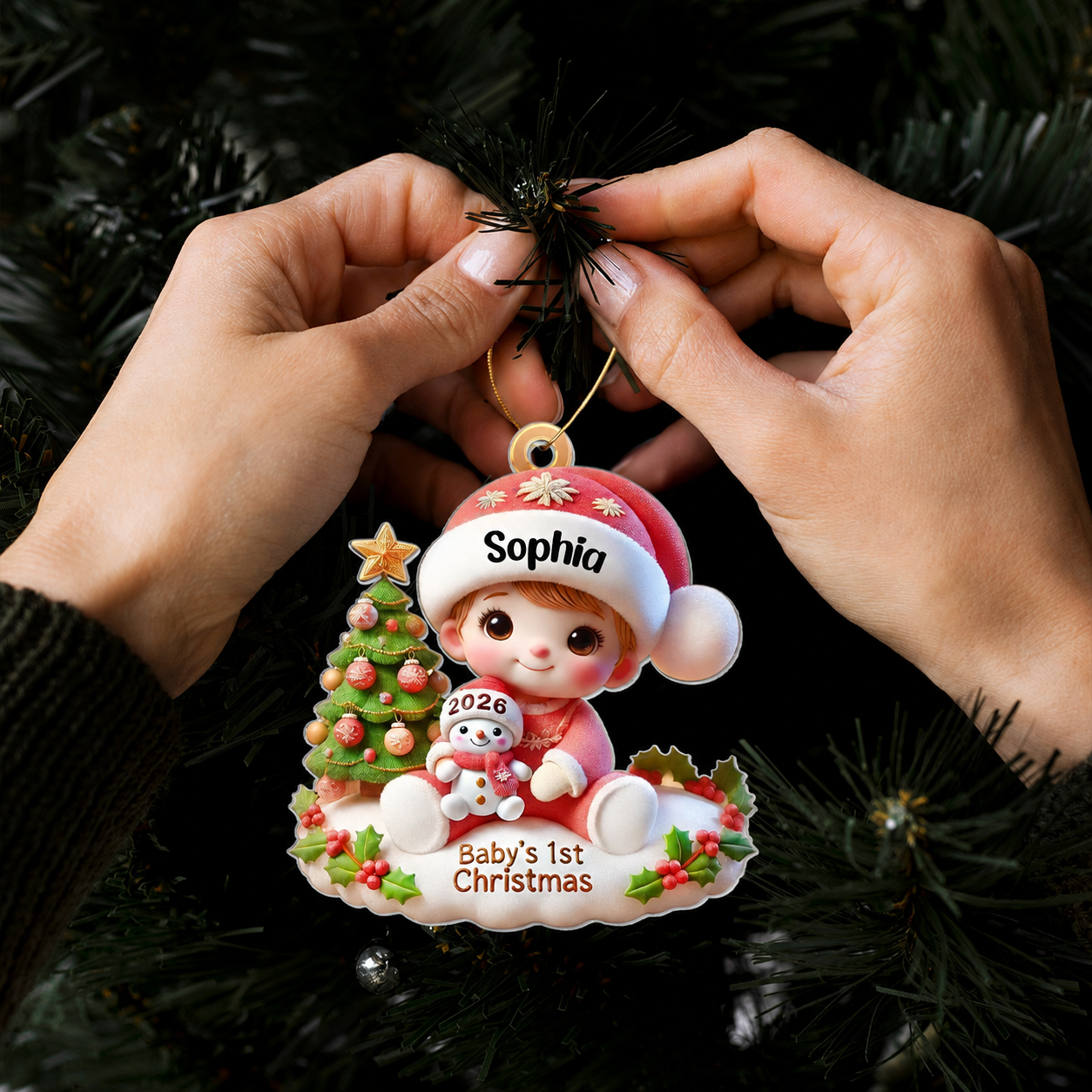 Precious Moments Baby’s First Christmas Dated 2026 Acrylic Ornament, Lovely Keepsake to Celebrate Baby's First Christmas, Christmas Decor For Newborns