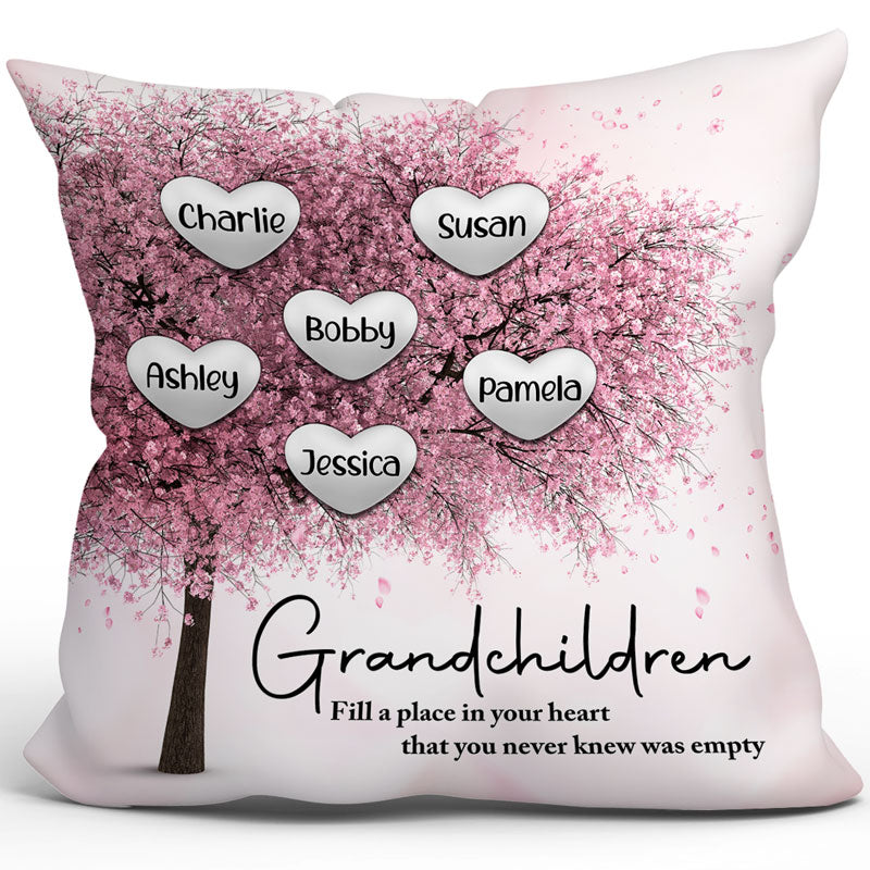 Cherry Blossom Heart Gift For Grandma Personalized Pillow