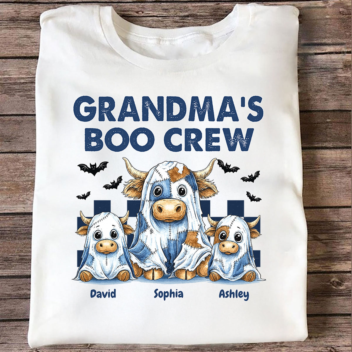 Grandma's Boo Crew Highland Cow Personalized Sweatshirt, Cozy Fall Vibe Sweatshirt