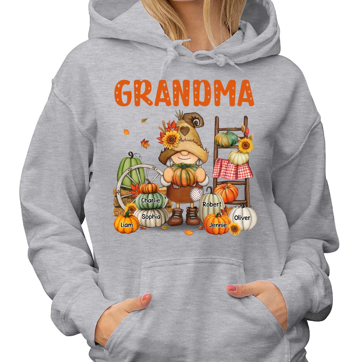 Grandma Mom Fall Season Gnome Personalized Shirt