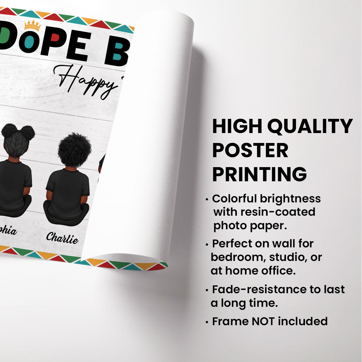 Dope Black Dad Personalized Poster| Heartfelt Father's Day Gift For Dad