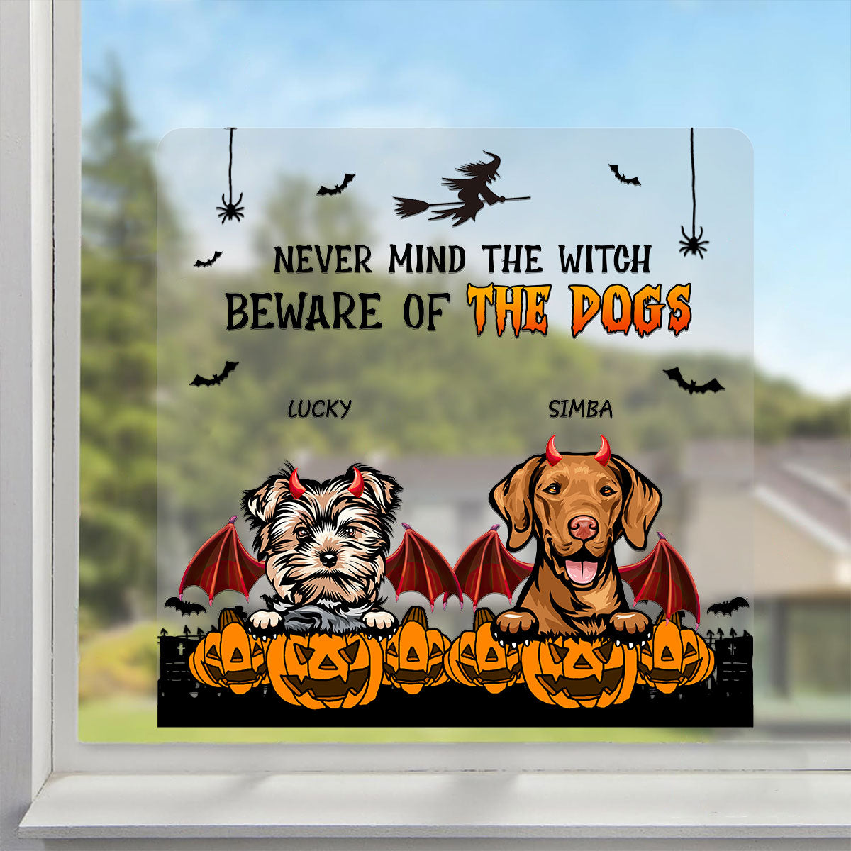 Little Monsters On Board Devil Dogs Halloween Decor Personalized Decal