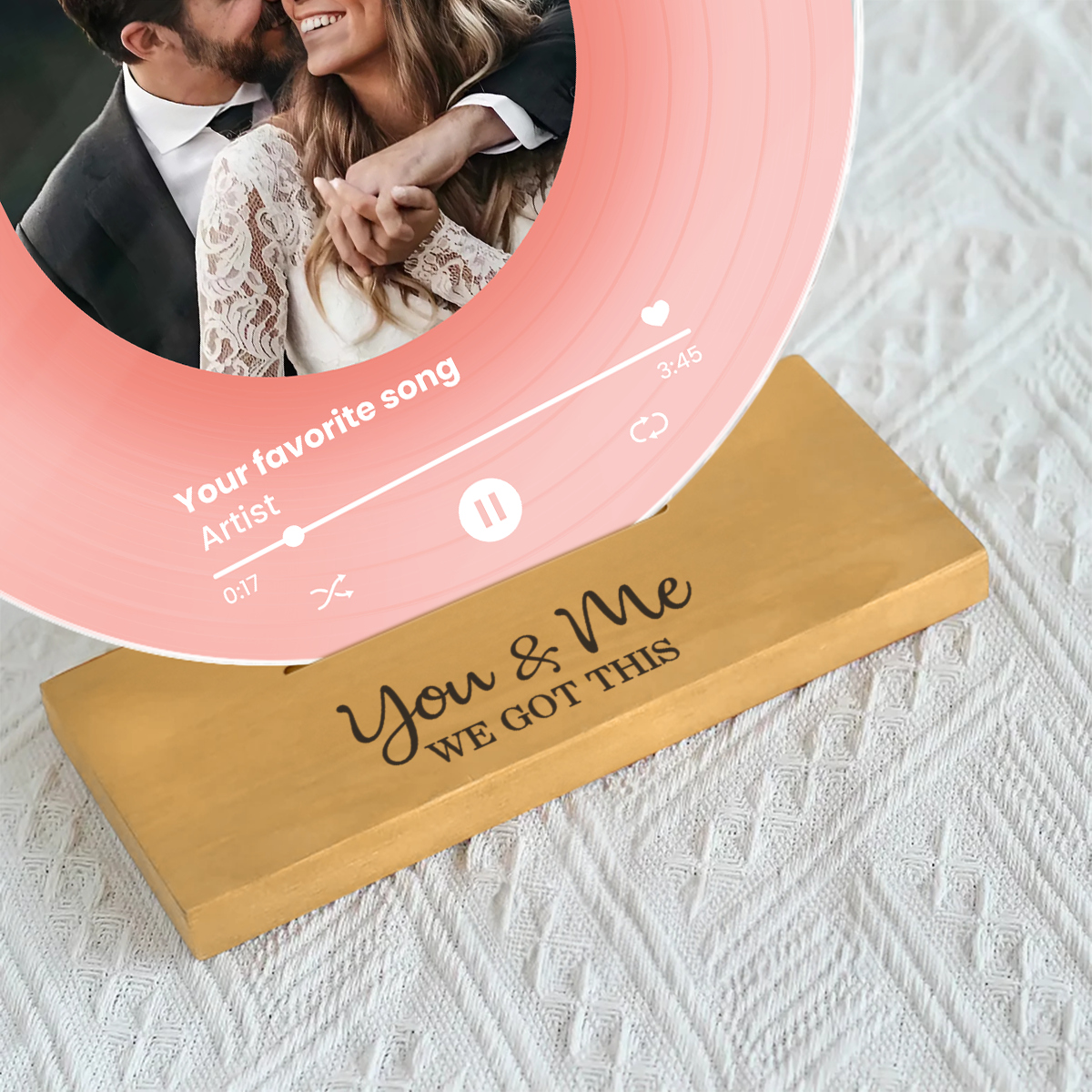 Couple Besties Family Photo Favorite Song Personalized Acrylic Record Plaque, Heartfelt Gift For Couple, For Him, For Her, Boyfriend, Girlfriend, Husband, Wife