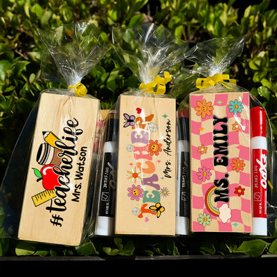 Personalized Teacher Whiteboard Eraser, Custom Teacher Appreciation Gifts, Chalkboard Eraser with Marker, Preschool Teacher Name gifts