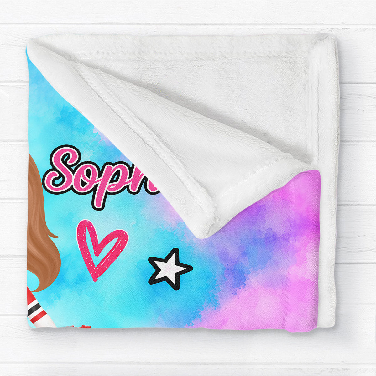 Just a Girl Who Loves Cheerleading - Personalized Fleece Blanket - Christmas Gift for Daughter, Granddaughter