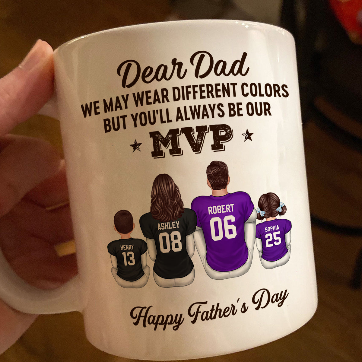 You'll Always Be My MVP Divided Funny Gift For American Football Dad Personalized Mug