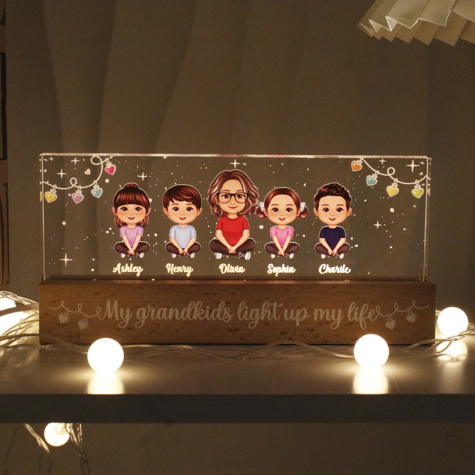 My Grandkids Light Up My Life Personalized Acrylic LED Night Light