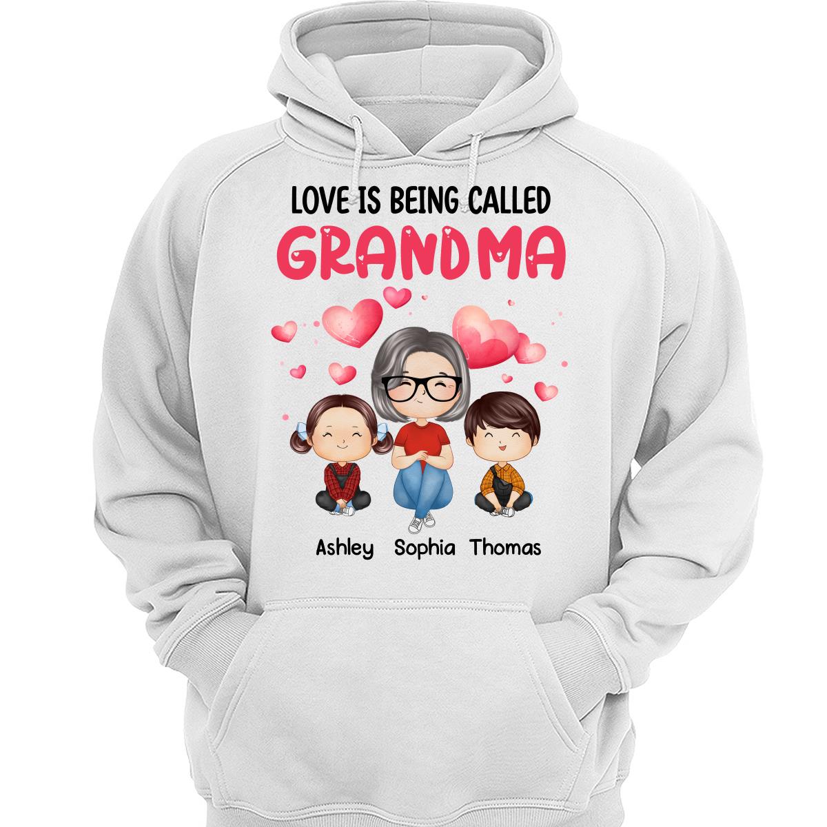 Watercolor Hearts Doll Grandma Grandkids Watercolor Style Personalized Shirt