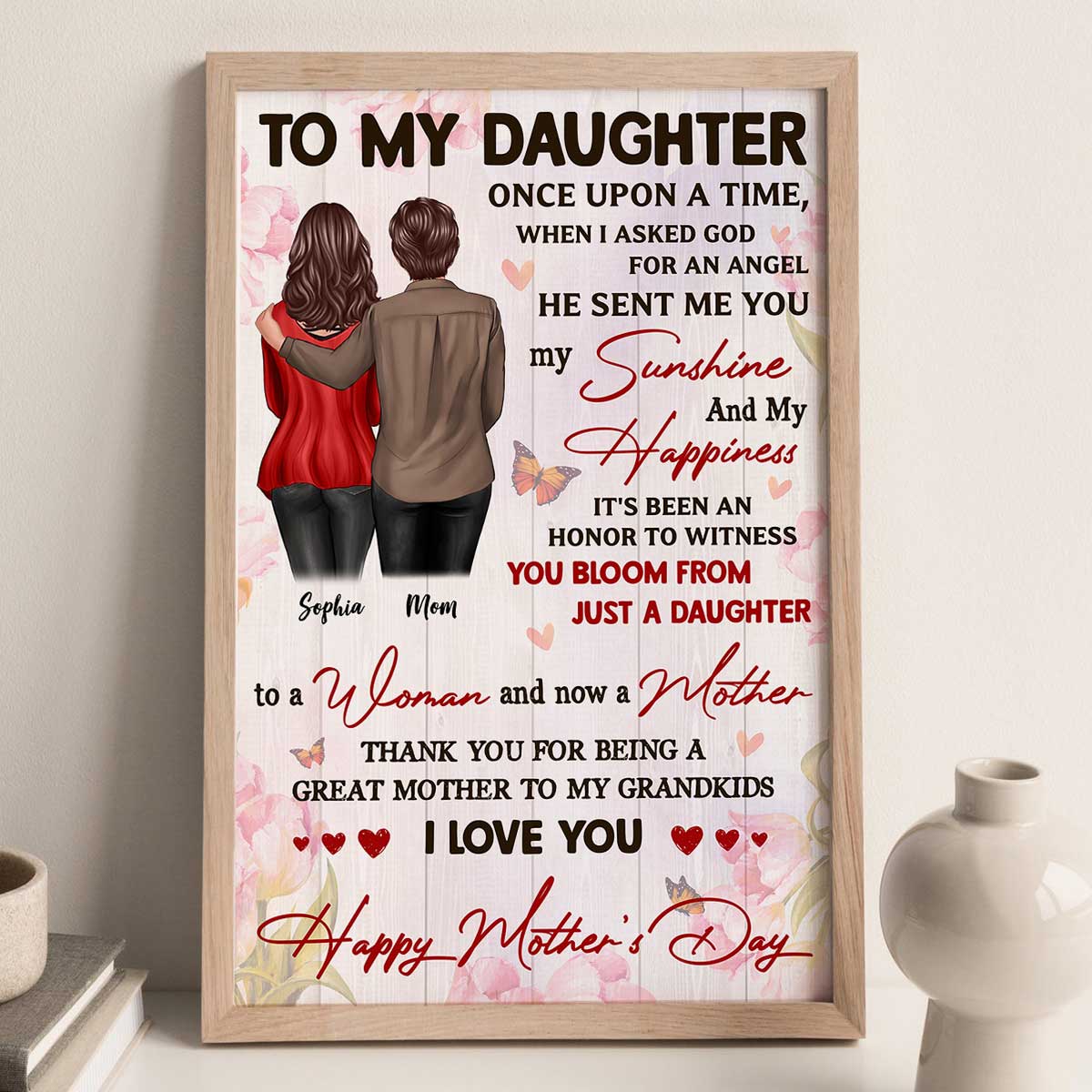 Watching You Be A Mom Happy Mother's Day From Mom Personalized Poster, Gift For Daughter