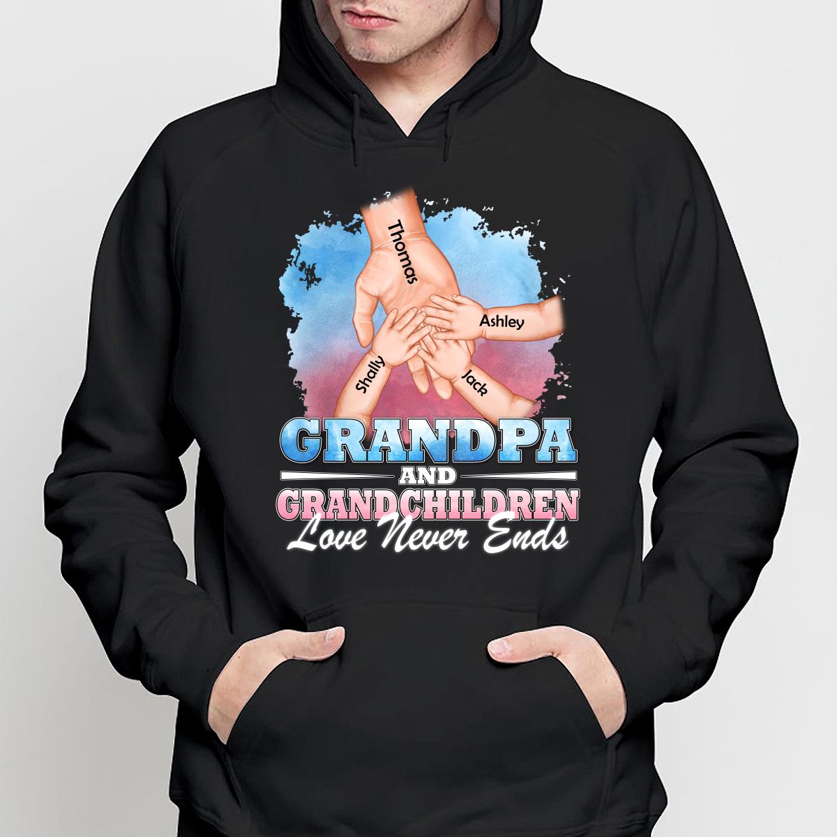 Dad Grandpa Kids Holding Hands Personalized Shirt