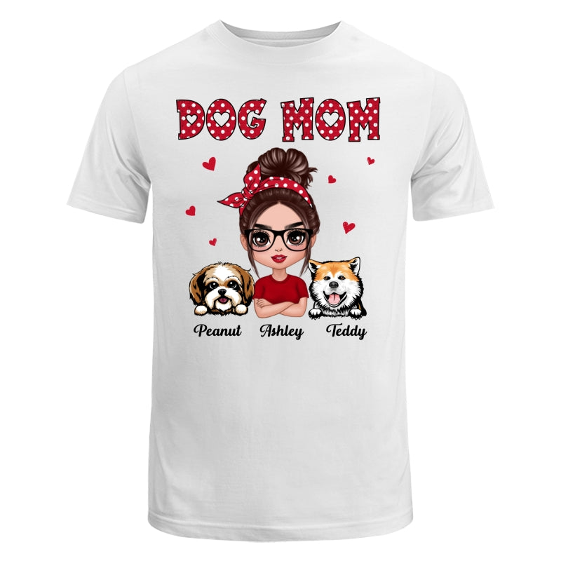 Polka Dot Pattern Doll Dog Mom Personalized Shirt