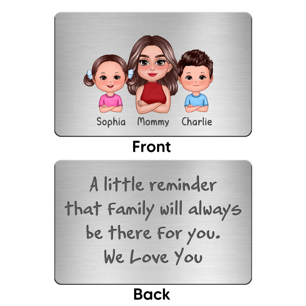 A Little Reminder From Family Gift For Dad Wallet Keepsake Personalized Metal Wallet Card