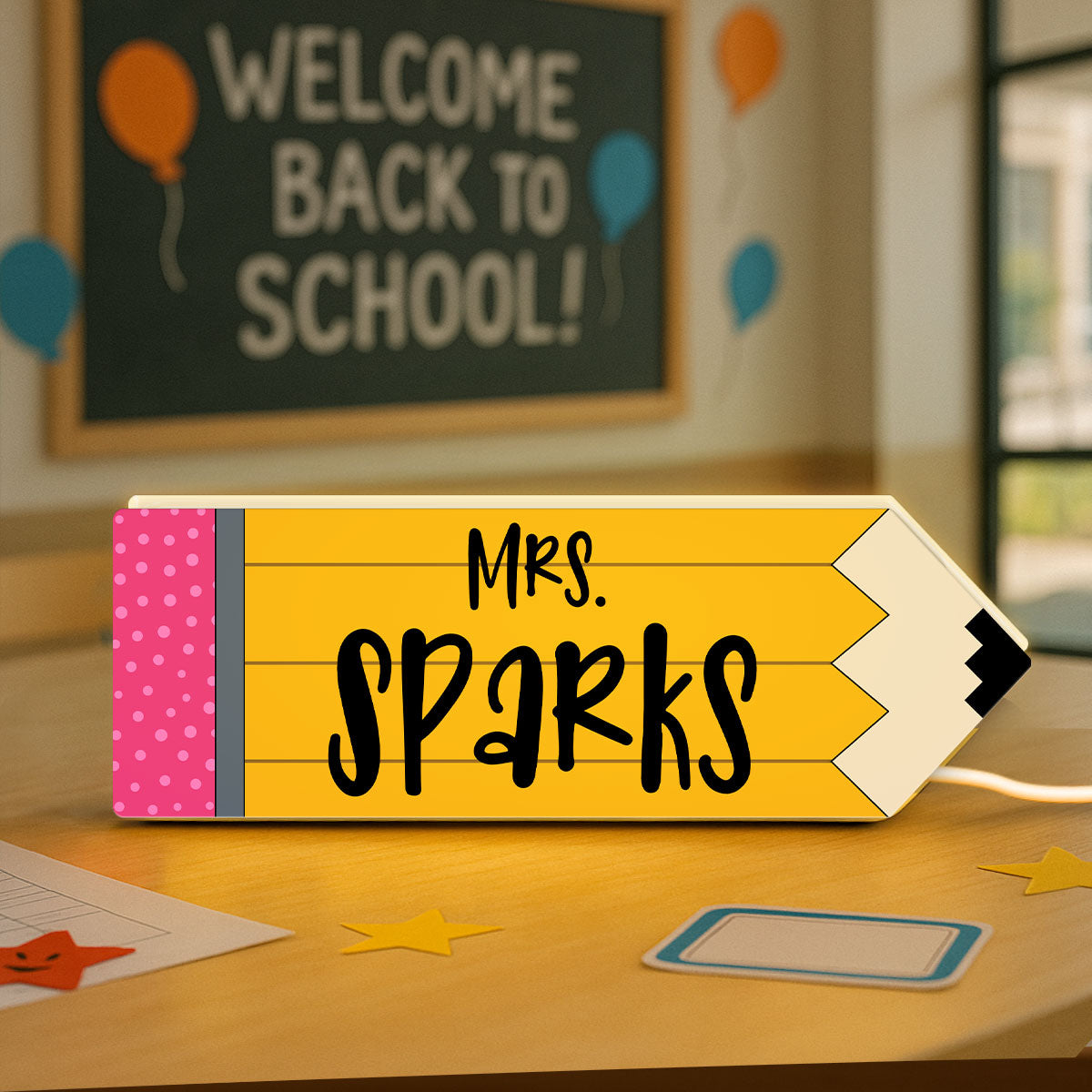 Teacher Pencil Personalized Light Box, Teacher Appreciation Gift, Back To School Gift