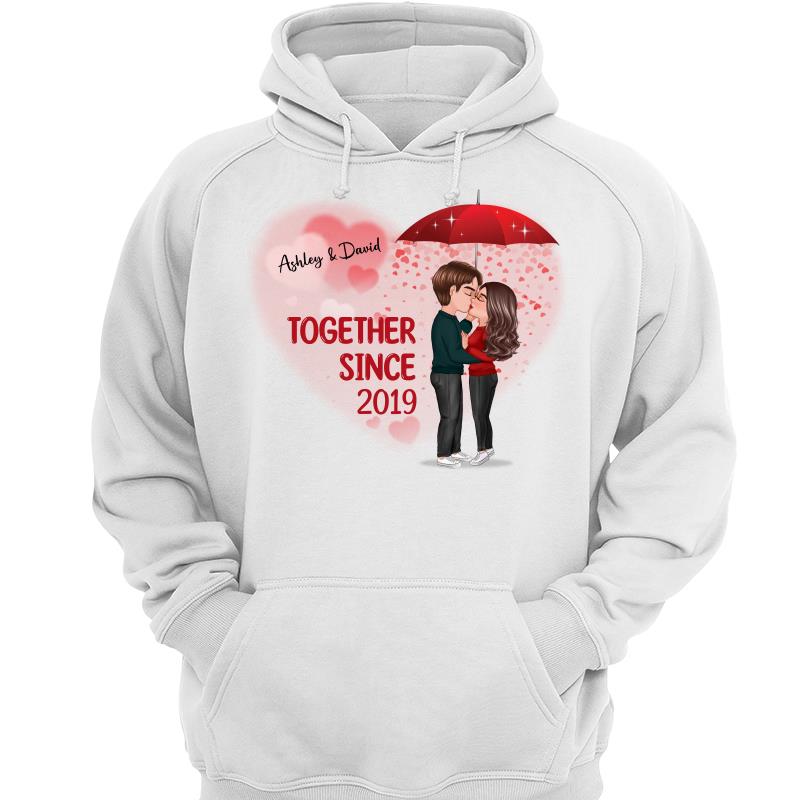 Couple Kissing Under Umbrella Valentine‘s Day Gift Personalized Shirt