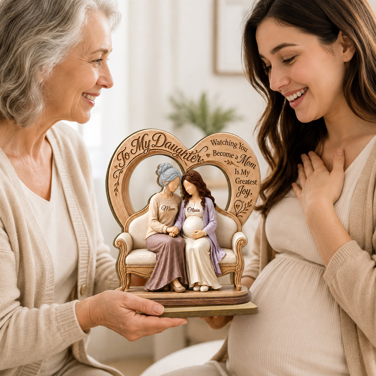 To My Daughter Pregnancy Expecting Mom - Personalized 2-Layered Wooden Plaque - New Mom Gift, Gift For Daughter