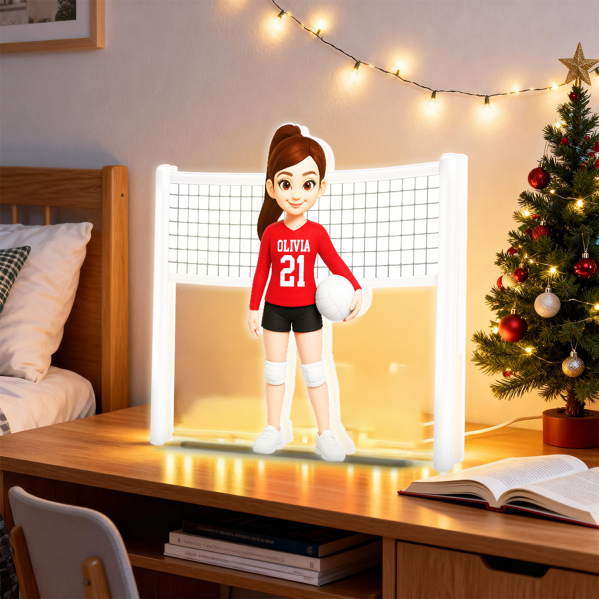 Volleyball Girl 3D Effect - Personalized Light Box - Christmas Gift For Teen Girls