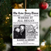 The Love Story Time Where it all began Custom Map Personalized Acrylic Ornament - Anniversary, Christmas Gift for Husband, Wife