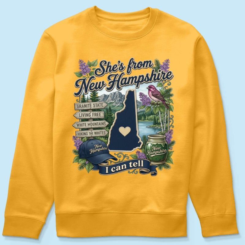 She's from the State I Can Tell - Personalized Shirt - Small Town Proud Shirt