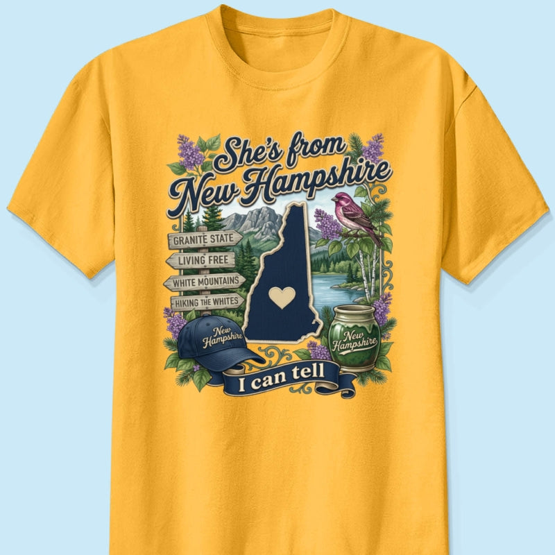 She's from the State I Can Tell - Personalized Shirt - Small Town Proud Shirt