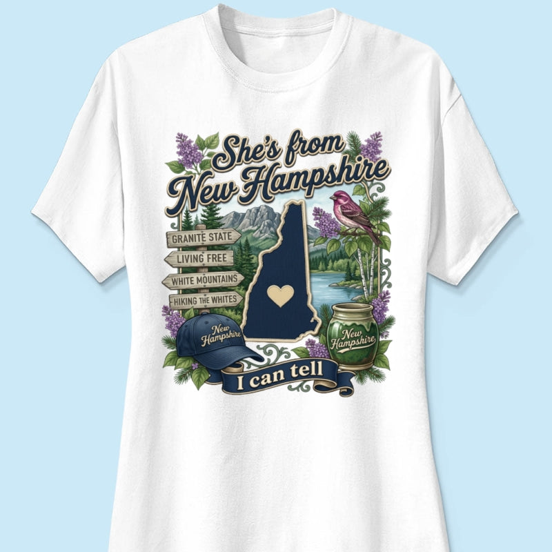 She's from the State I Can Tell - Personalized Shirt - Small Town Proud Shirt