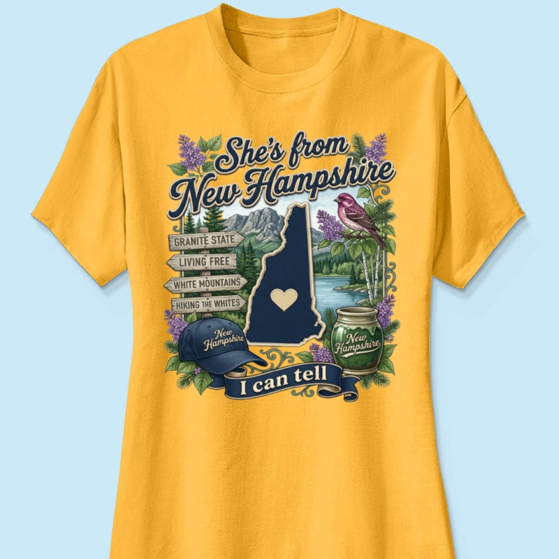 She's from the State I Can Tell - Personalized Shirt - Small Town Proud Shirt