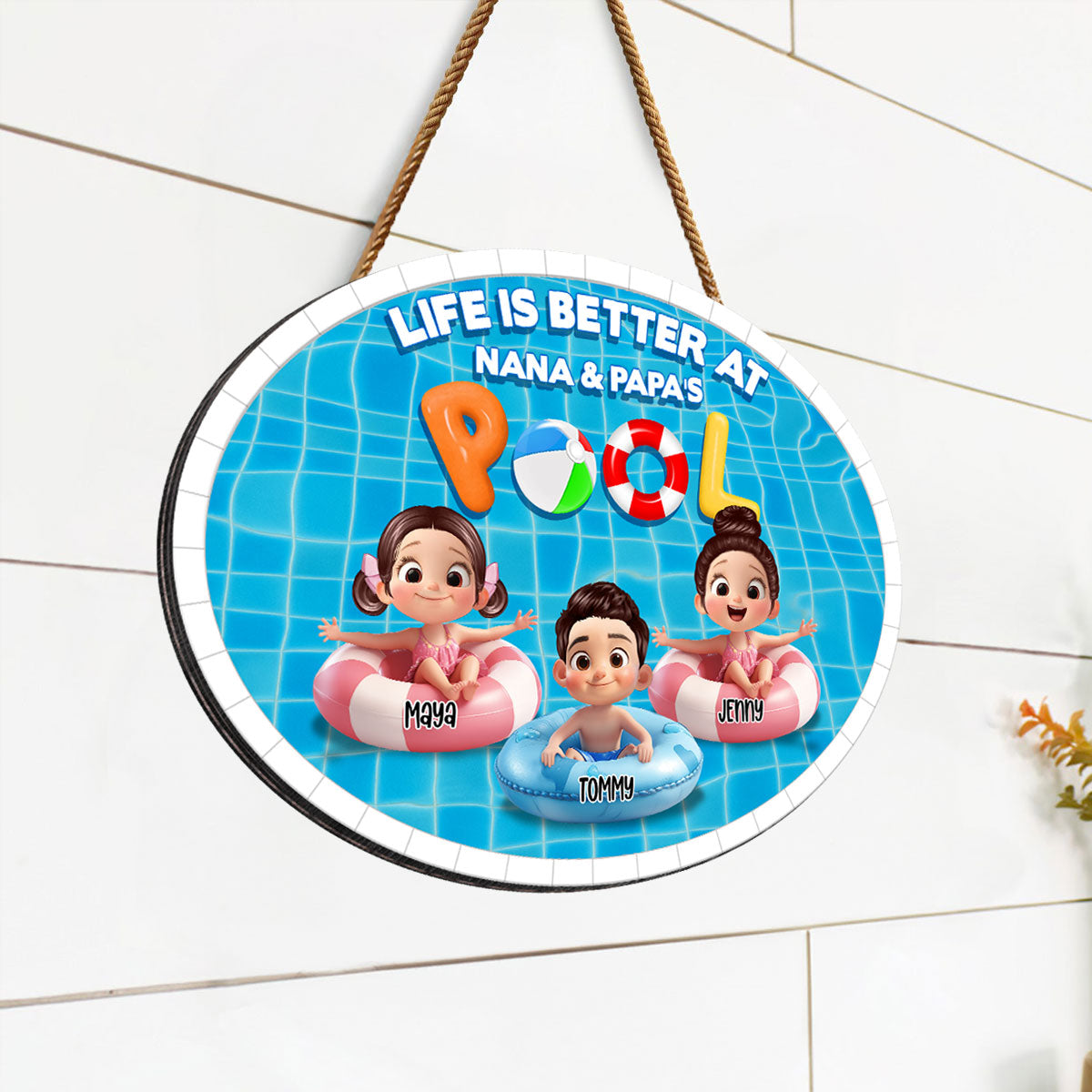 Life Is Better At Grandma Grandpa Pool Personalized Wood Sign