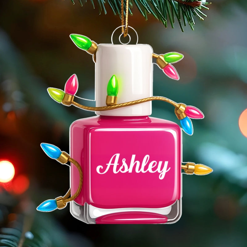 Custom Nail Polish Beauty Artist - Personalized Acrylic Ornament