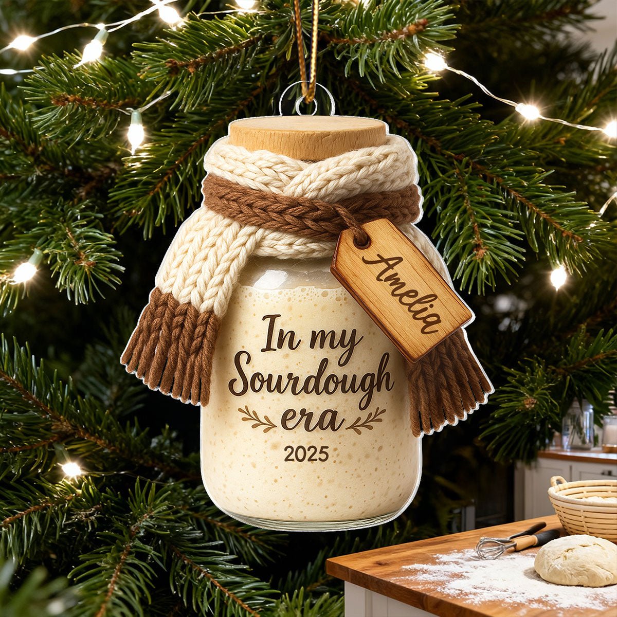 In My Sourdough Era - Personalized Acrylic Ornament - Christmas Gift for Bakers & Bread Lovers