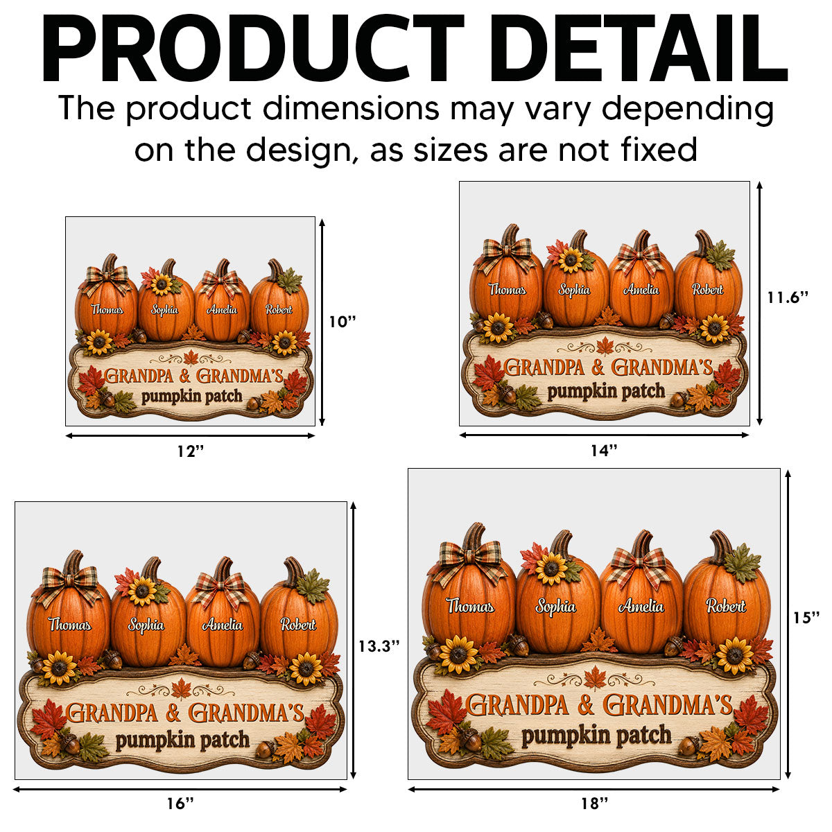 Cozy Fall Vibe Grandpa Grandma's Pumpkin Patch - Personalized Yard Sign - Fall Decor For Grandparents