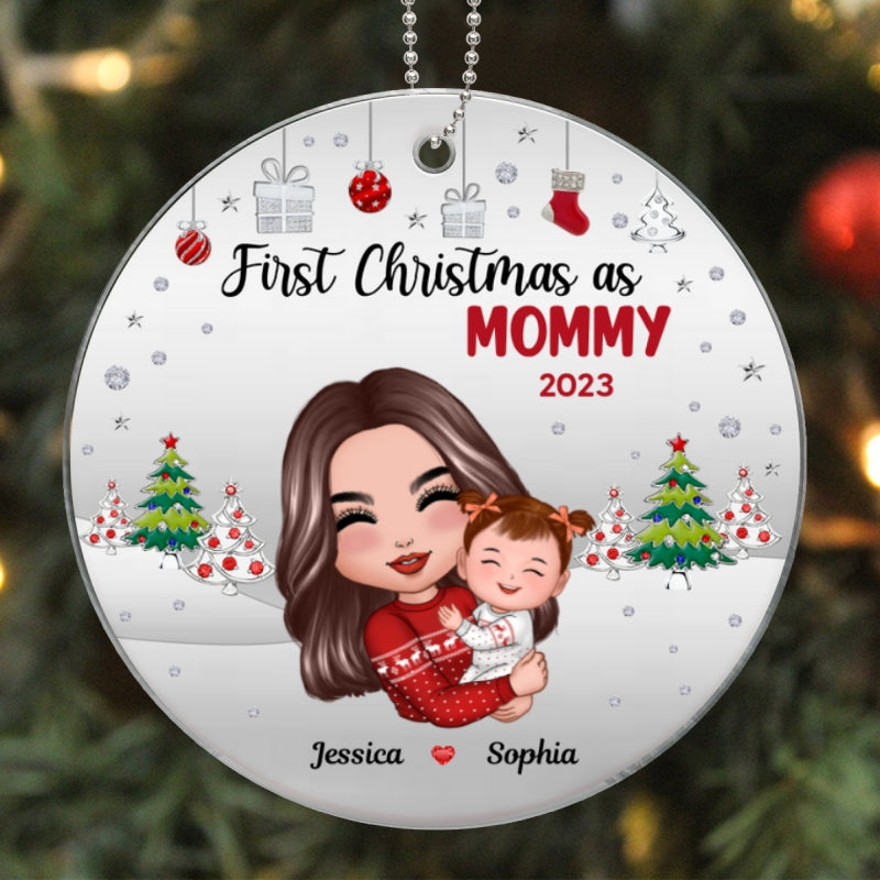 First Christmas As Mommy Personalized Acrylic Ornament