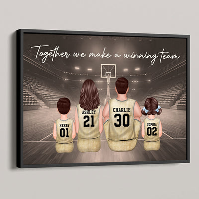 Retro Basketball Family Sitting Personalized Poster, Meaningful Father's Day Gift for Dad, Gift for Husband