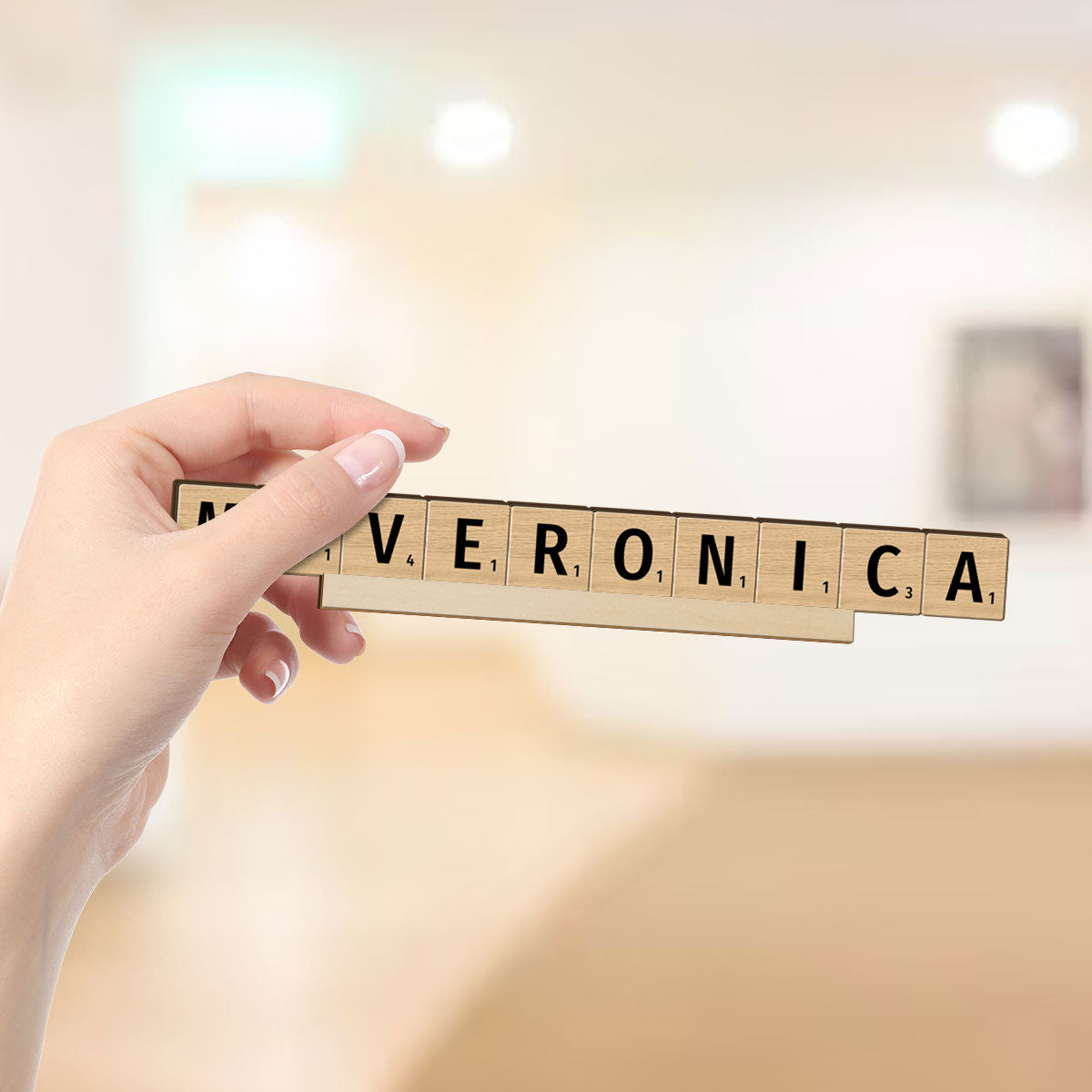 Puzzle Word Personalized Wooden Office Table Place Name