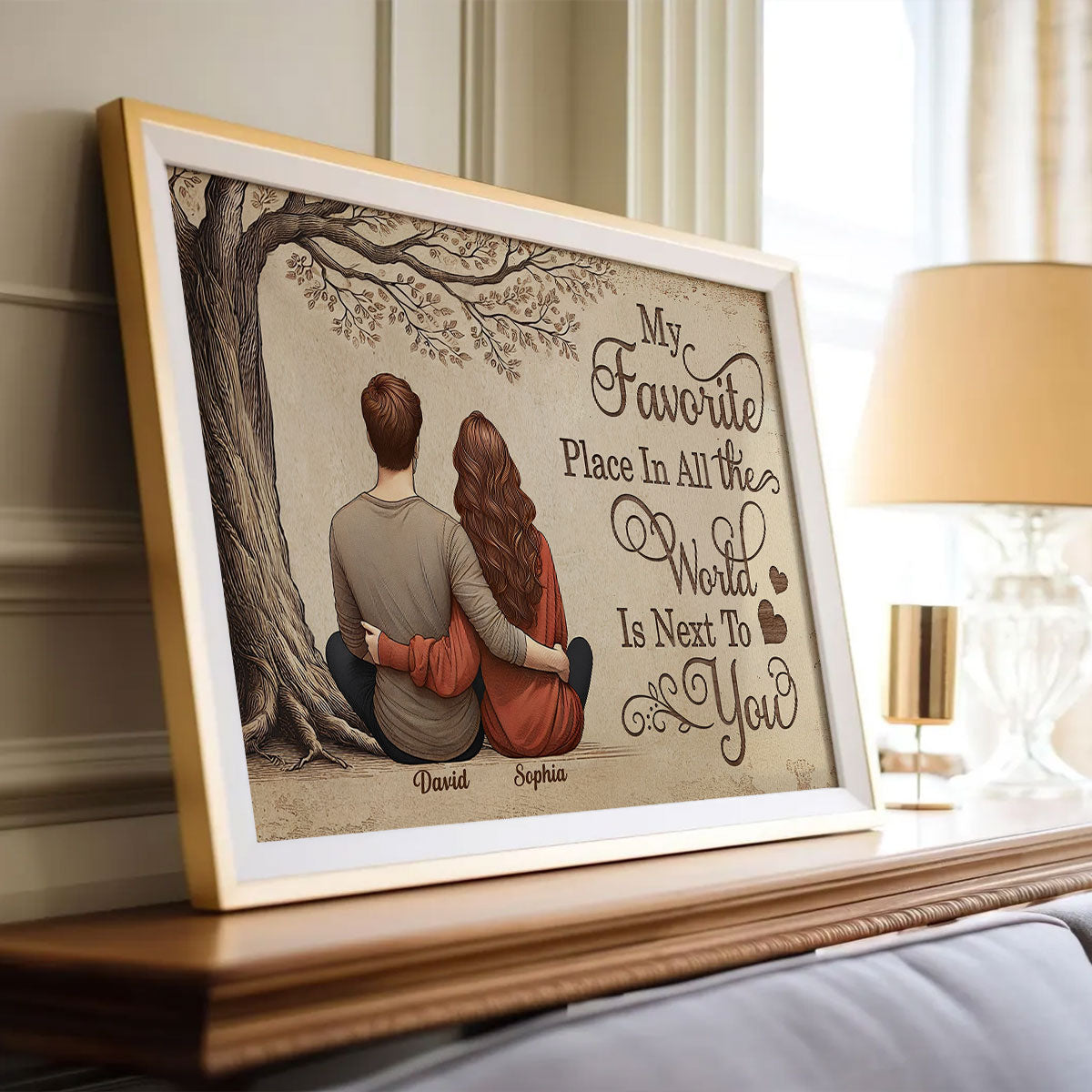 Personalized Vintage Couple Next To You Poster,  Gift, Anniversary Gift for Couples