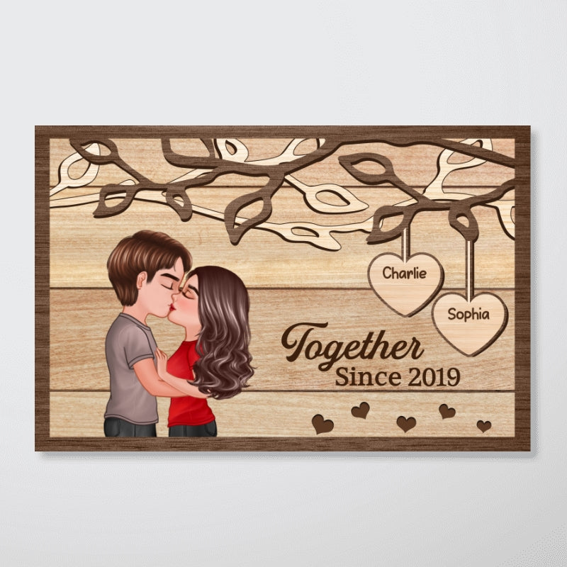 Couple Kissing Under Tree Personalized Poster