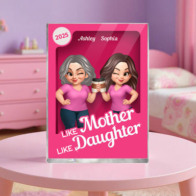 Like Mother Like Daughter Pink Toy Box 3D Effect Action Figure Personalized Acrylic Block