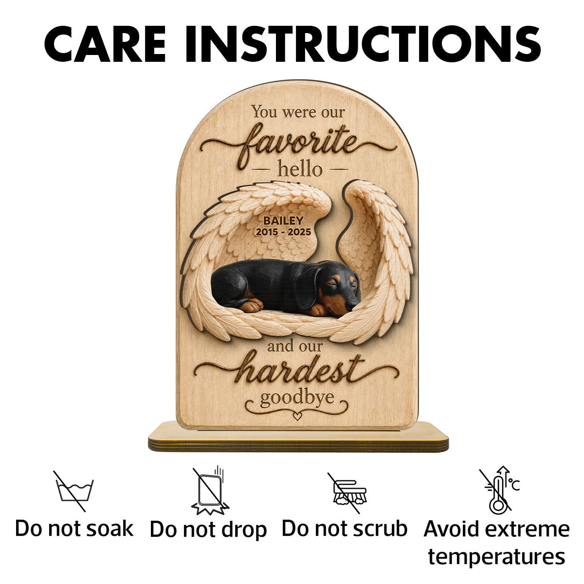 Pet Dog Cat Memorial Custom Photo You Were Our Favorite Hello - Personalized 2-Layered Wooden Plaque - Sympathy Gift, Remembrance Gift